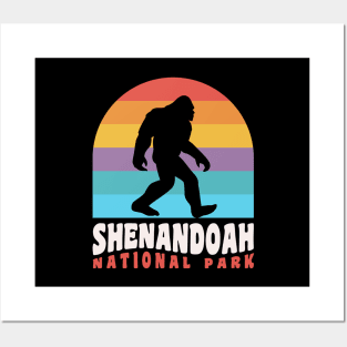 Shenandoah National Park Bigfoot Sasquatch Hiking Posters and Art